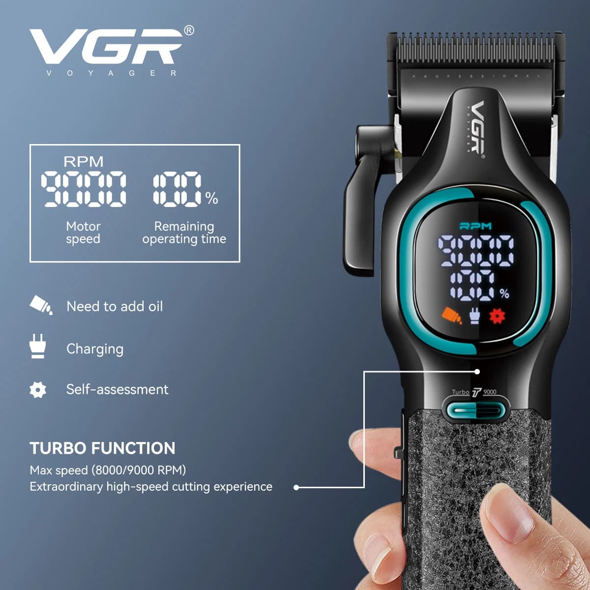 ست 3عددماشین اصلاح،خط زن و شیور وی جی آر مدل V-886 S3 ‏ — تصویر ۶