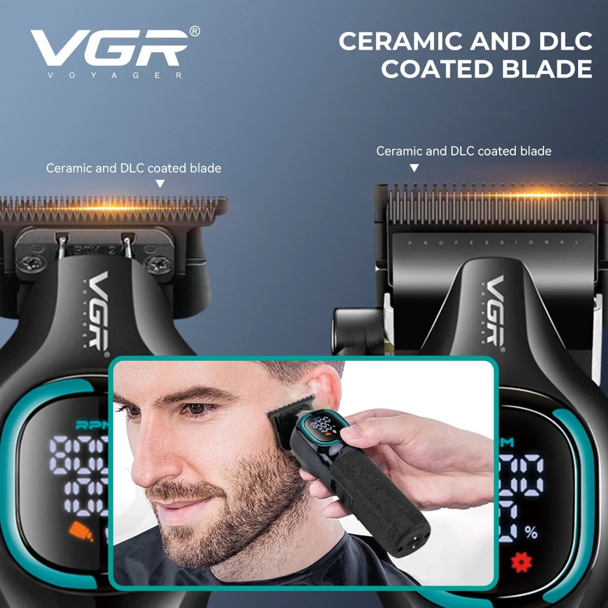 ست 3عددماشین اصلاح،خط زن و شیور وی جی آر مدل V-886 S3 ‏ — تصویر ۵