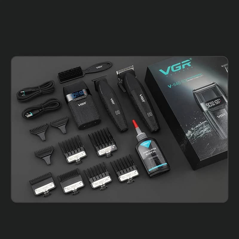 ست 3عددماشین اصلاح،خط زن و شیور وی جی آر مدل V-640 S3 ‏ — تصویر ۶