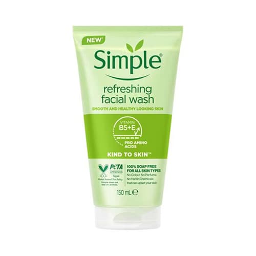 ژل شستشوی صورت مرطوب کننده سیمپل Refreshing facial wash حجم 150 میل