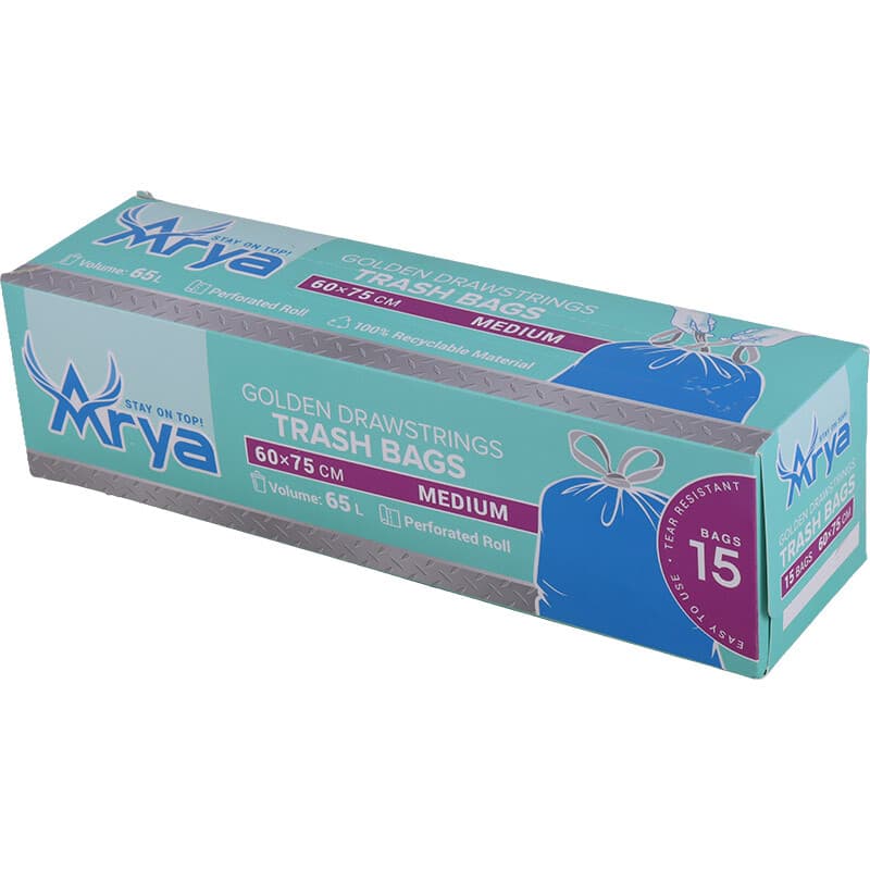 کیسه زباله رولی رنگی آریا سایز 75*60 سانتی متر بسته 280 گرمی — تصویر ۲