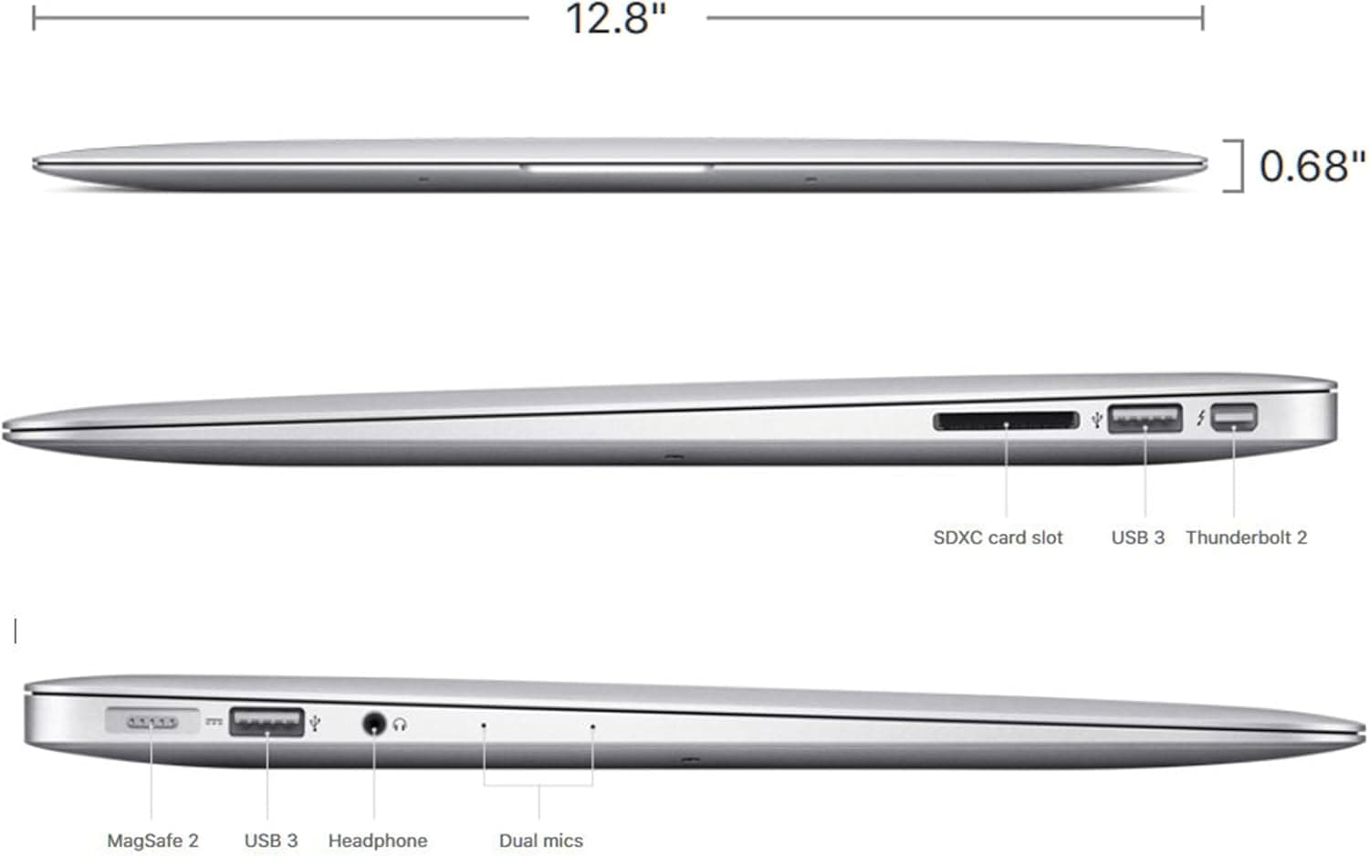 لپ تاپ استوک اپل مدل مک بوک ایر MacBook Air 2017 (i5-8-128) بسیار تمیز — تصویر ۳