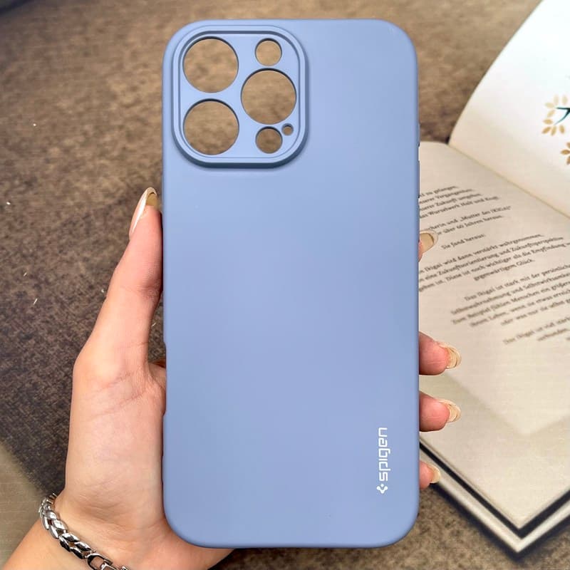 قاب گوشی iPhone 16 Pro Max آیفون سیلیکونی Spigen اورجینال کابل داخل پارچه ای محافظ لنز دار فیلی کد 246016