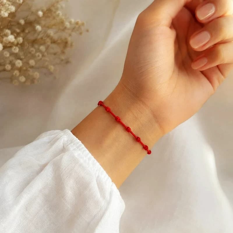 دستبند زنانه گالری شادونه مدل هفت گره SH-7knotsL-RD — تصویر ۲