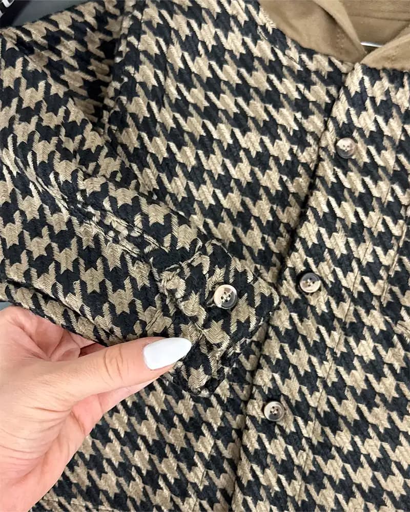 شومیز بچگانه پیچازی مدل کلاه نسکافه ای کد A-4030 — تصویر ۶