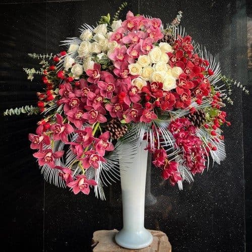 جام گل طبیعی برای تبریک افتتاحیه گالری طلا 5072