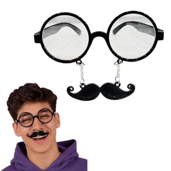 ابزار نمایشی عینک پوآرو با بینی و سبیل فانتزی دنیای سرگرمی های کمیاب — تصویر ۵
