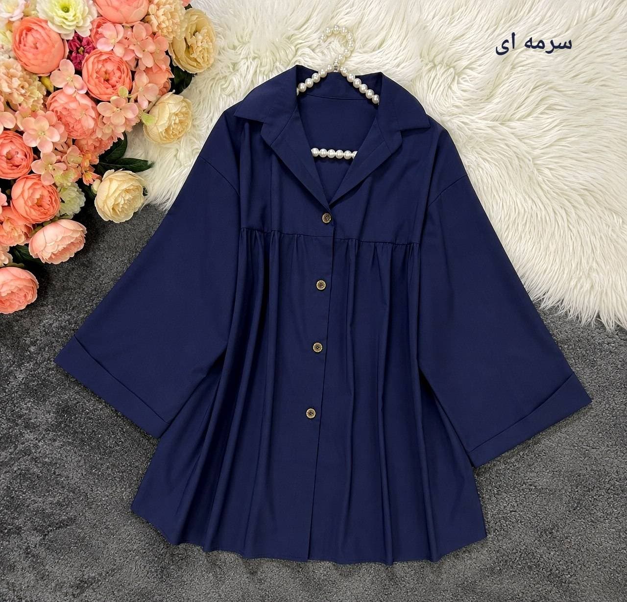 شومیز زنانه سینه چین جنس سوپر ملانژ (کد: ۲۳۷۹۸) — تصویر ۵