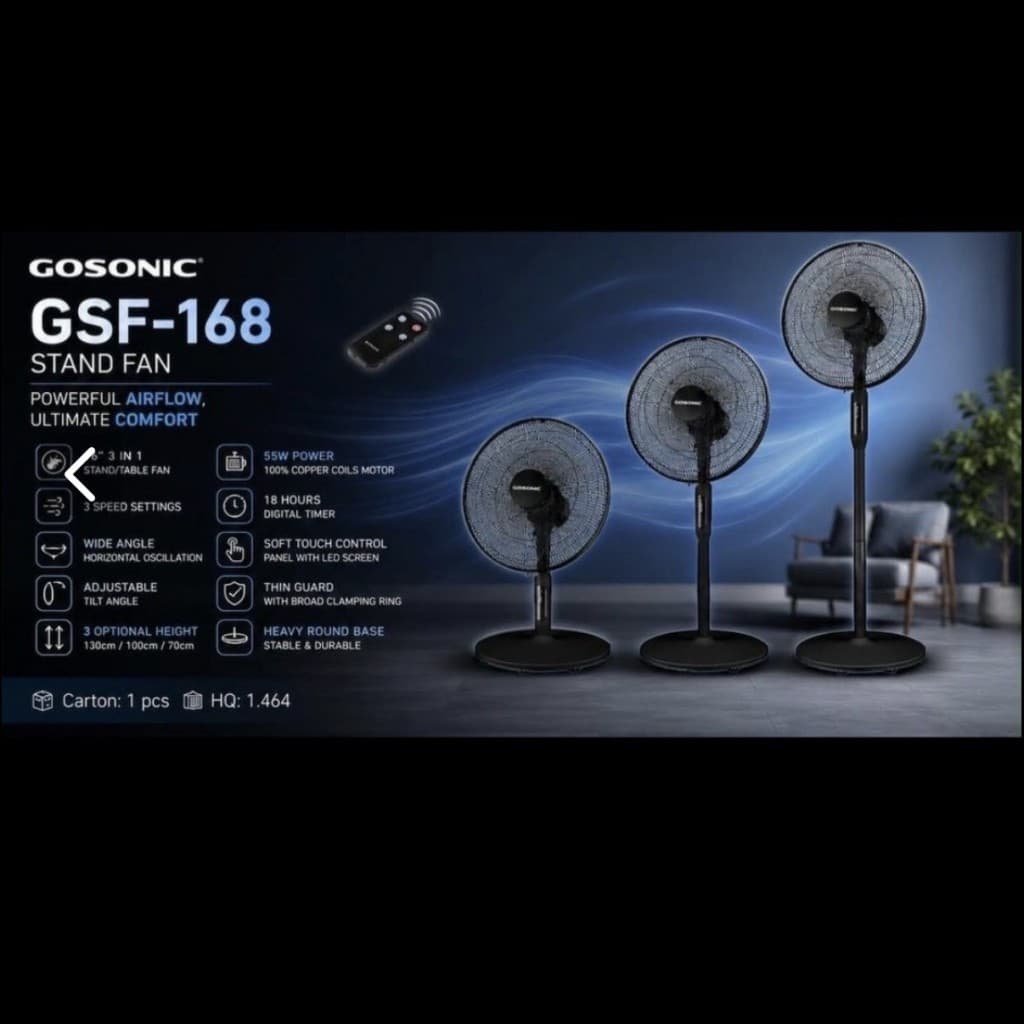 پنکه گوسونیک مدل GOSONIC GSF-168 — تصویر ۵