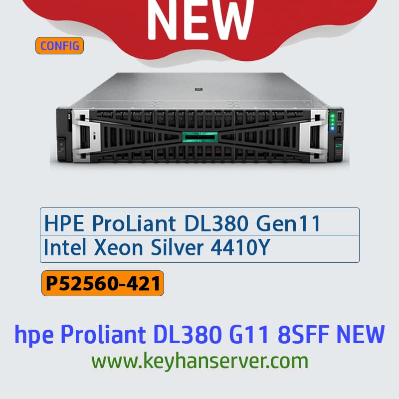 HPE ProLiant DL380 Gen11 4410Y 2.0GHz 12‑core 1P 32GB‑R MR408i‑o NC 8SFF 1000W PS Server