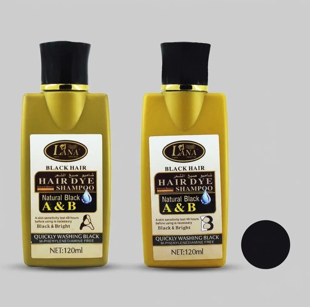 شامپو رنگ مو لانا مدل W_Dye حجم 120 میلی لیتر رنگ مشکی مجموعه 2 عددی