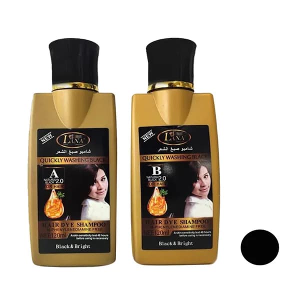 شامپو رنگ مو لانا مدل W_Dye حجم 120 میلی لیتر رنگ مشکی مجموعه 2 عددی — تصویر ۵