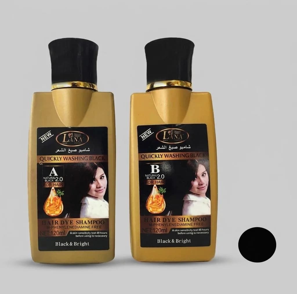 شامپو رنگ مو لانا مدل W_Dye حجم 120 میلی لیتر رنگ مشکی مجموعه 2 عددی — تصویر ۴