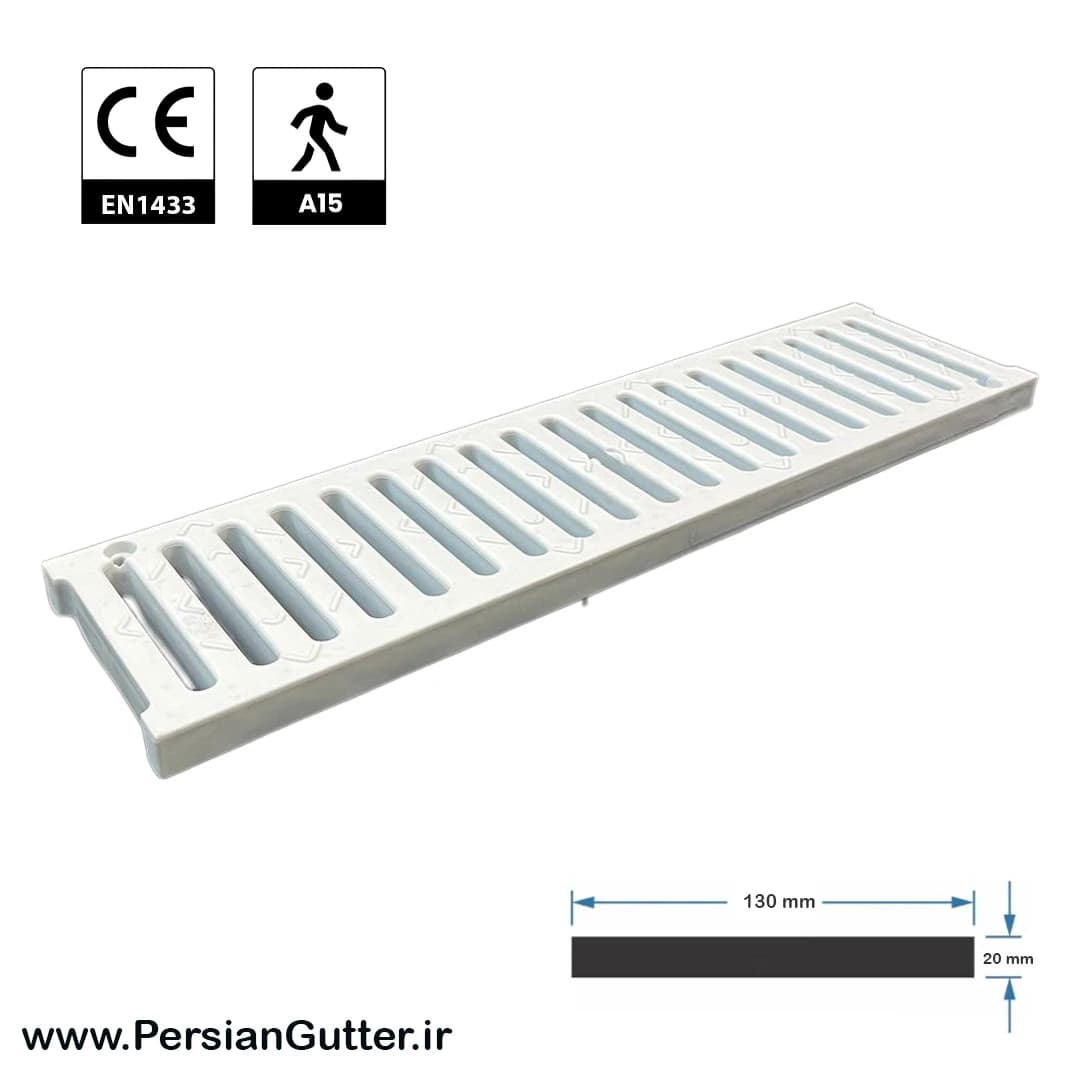 درپوش پلی پروپیلن با ابعاد 2*13 سانتی متر سفید