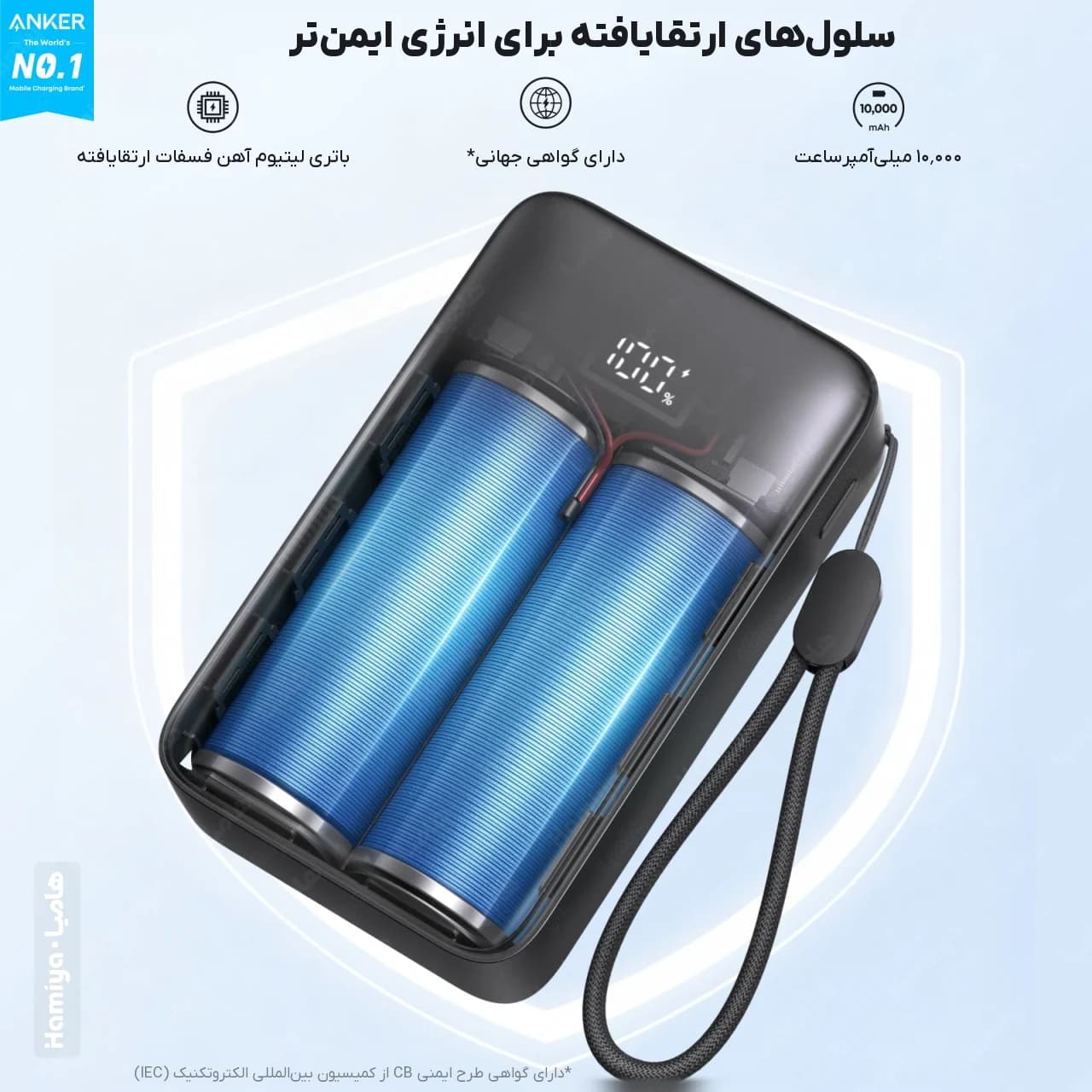 پاوربانک انکر مدل Zolo A110j ظرفیت 10000 میلی آمپر ساعت با توان 30 وات و پشتیبانی از پاور دلیوری — تصویر ۲