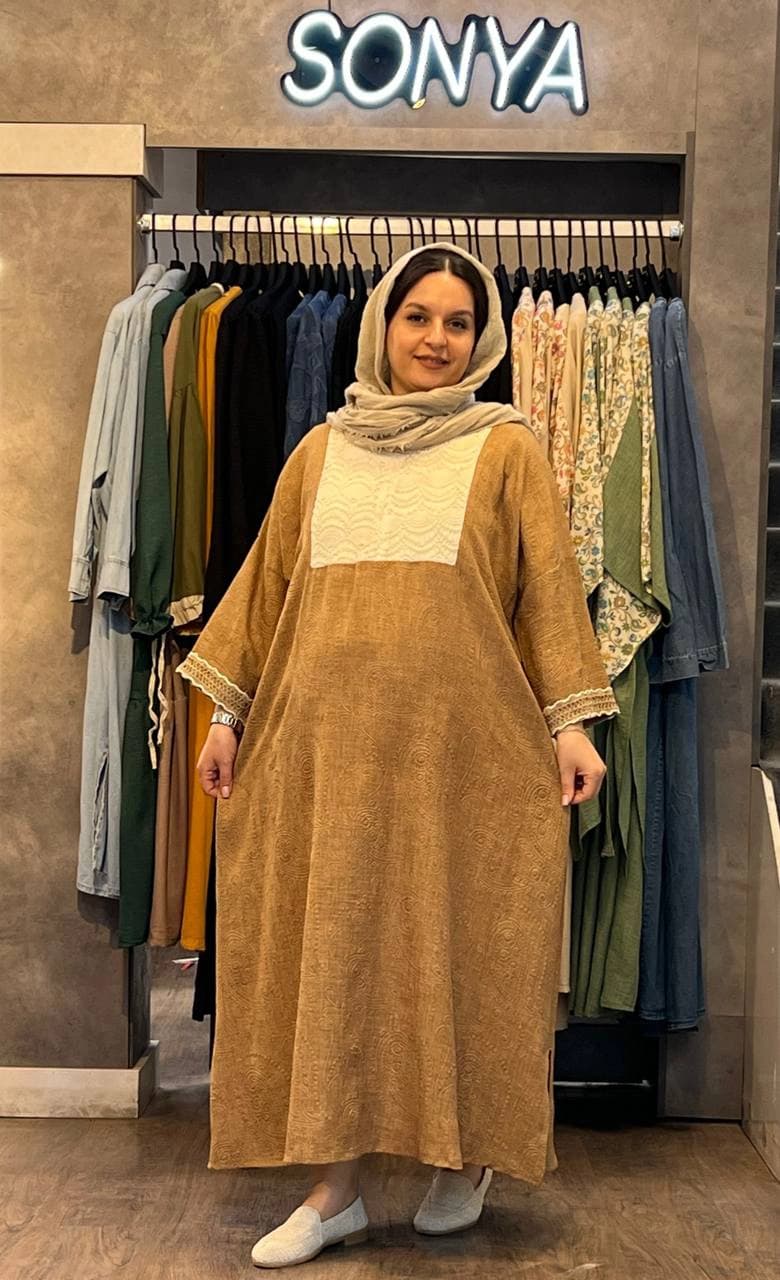 پیراهن بارداری شانتون لمه دوزی