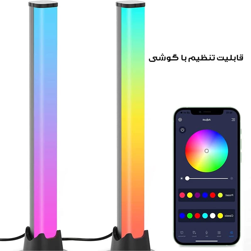 رقص نور اکولایزر مدل D18-RGB بسته دو عددی — تصویر ۵