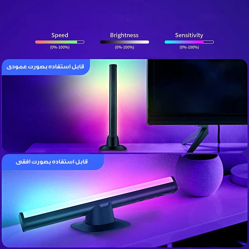 رقص نور اکولایزر مدل D18-RGB بسته دو عددی — تصویر ۴