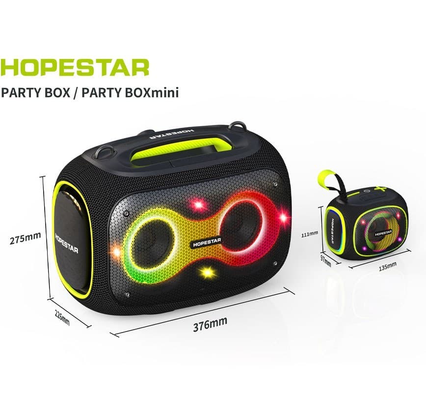 اسپیکر شارژی هوپ استار HOPESTAR مدل Party BOX Mini — تصویر ۷