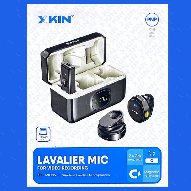 میکروفون یقه ای حرفه ای ایکس کین مدل XKIN XK-MIC5 با دو میکروفون