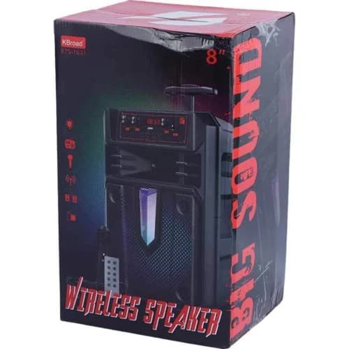 اسپیکر چمدانی بلوتوثی کی برود KTS-1631 + میکروفون و ریموت کنترل — تصویر ۲