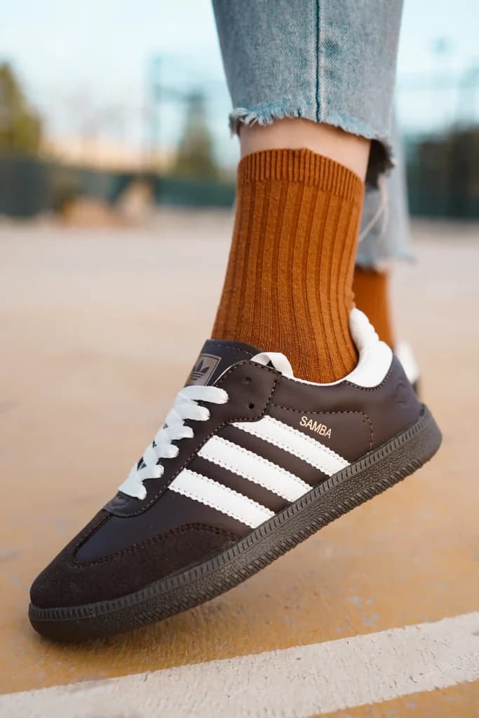 کتونی آدیداس سامبا قهوه‌ای سفید | Adidas Samba Brown White — تصویر ۴