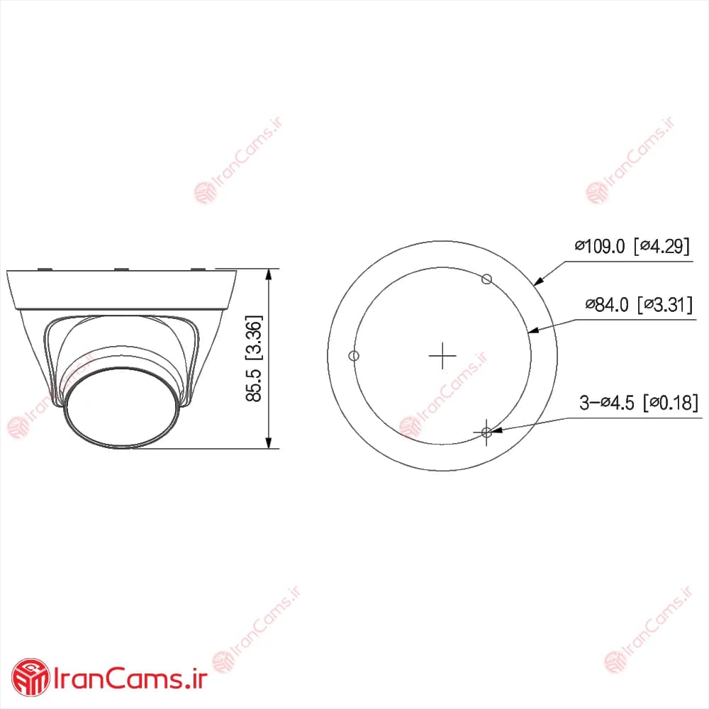 دوربین مداربسته IP دام 2 مگاپیکسلی داهوا DH-IPC-HDW1230T1-S5 — تصویر ۳