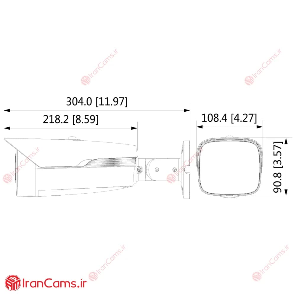 دوربین مداربسته بولت 2 مگاپیکسلی داهوا DH-HAC-HFW1239MHP-A-LED — تصویر ۵