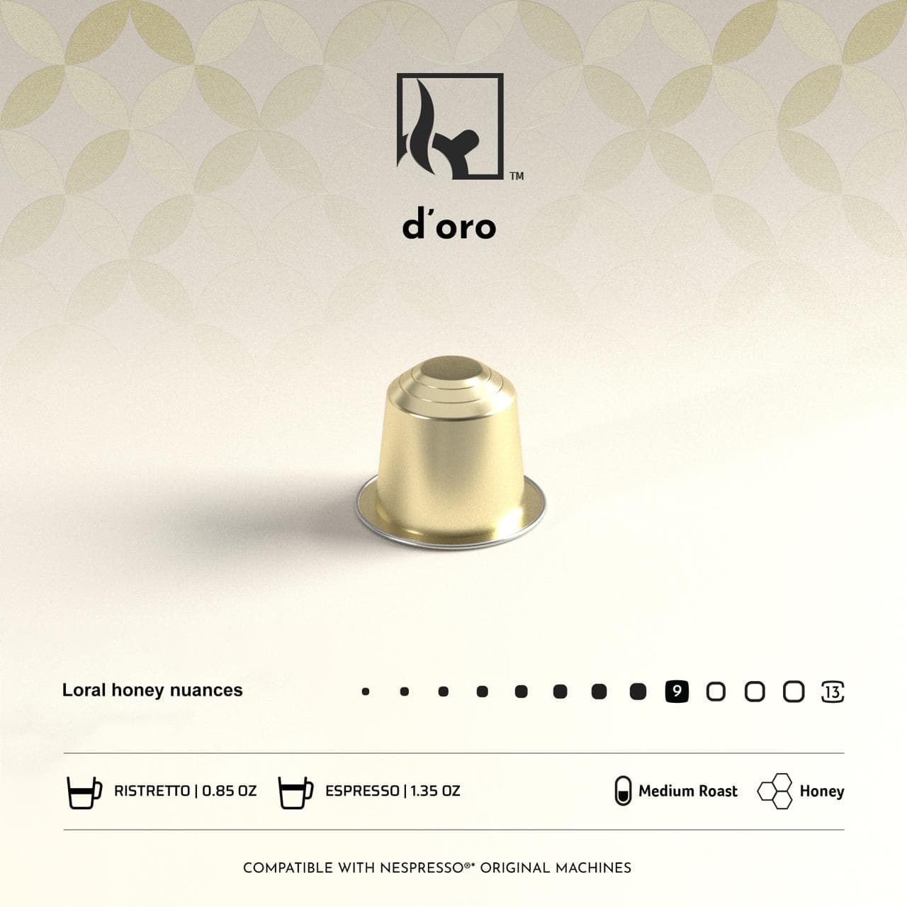 کپسول قهوه طلایی نرو آمور کلمبیا 100% عربیکا NERO AMORE D`ORO بسته 10 عددی — تصویر ۳