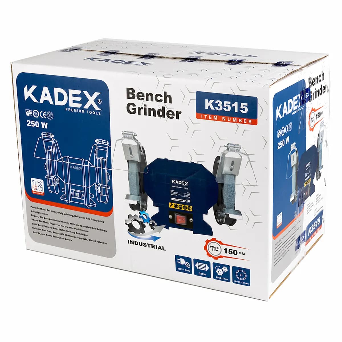 دستگاه سنگ سنباده رومیزی ۱۵۰ میلی متر کادکس مدل Kadex K3515 — تصویر ۶