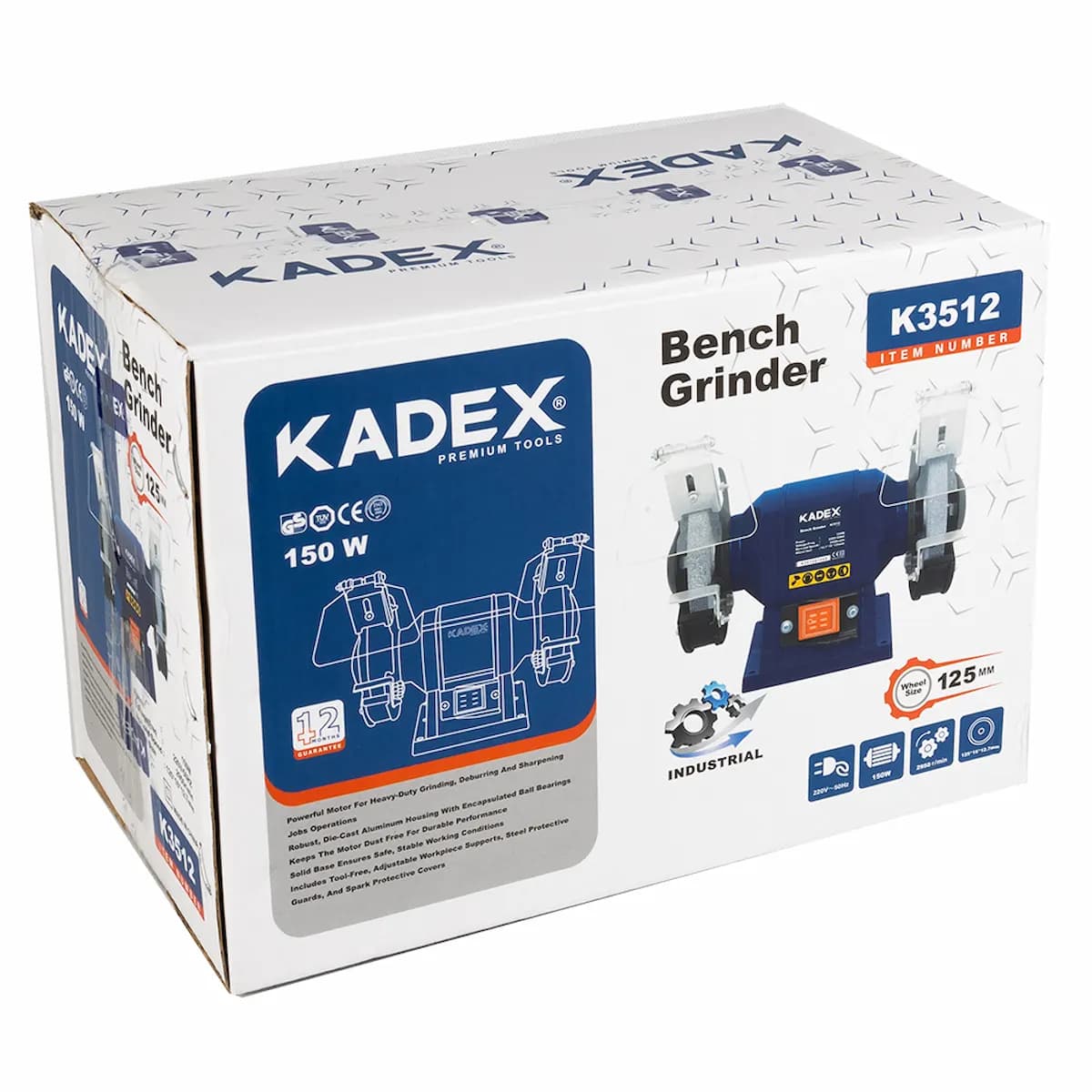 دستگاه سنگ سنباده رومیزی ۱۲۵ میلی متر کادکس مدل Kadex K3512 — تصویر ۶