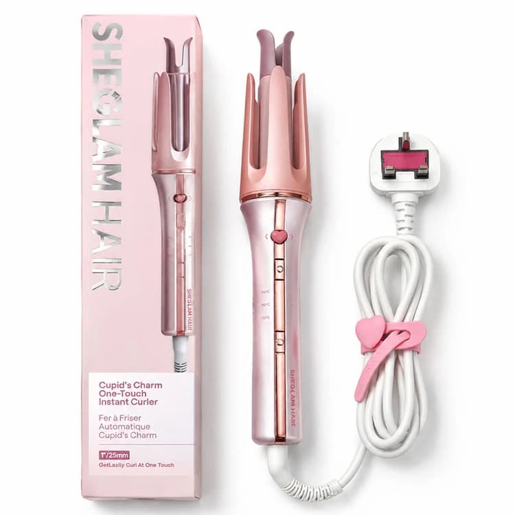 فر کننده صورتی چرخشی شیگلم مدل one touch سایز 25 ا Sheglam pink curly hair 25mm