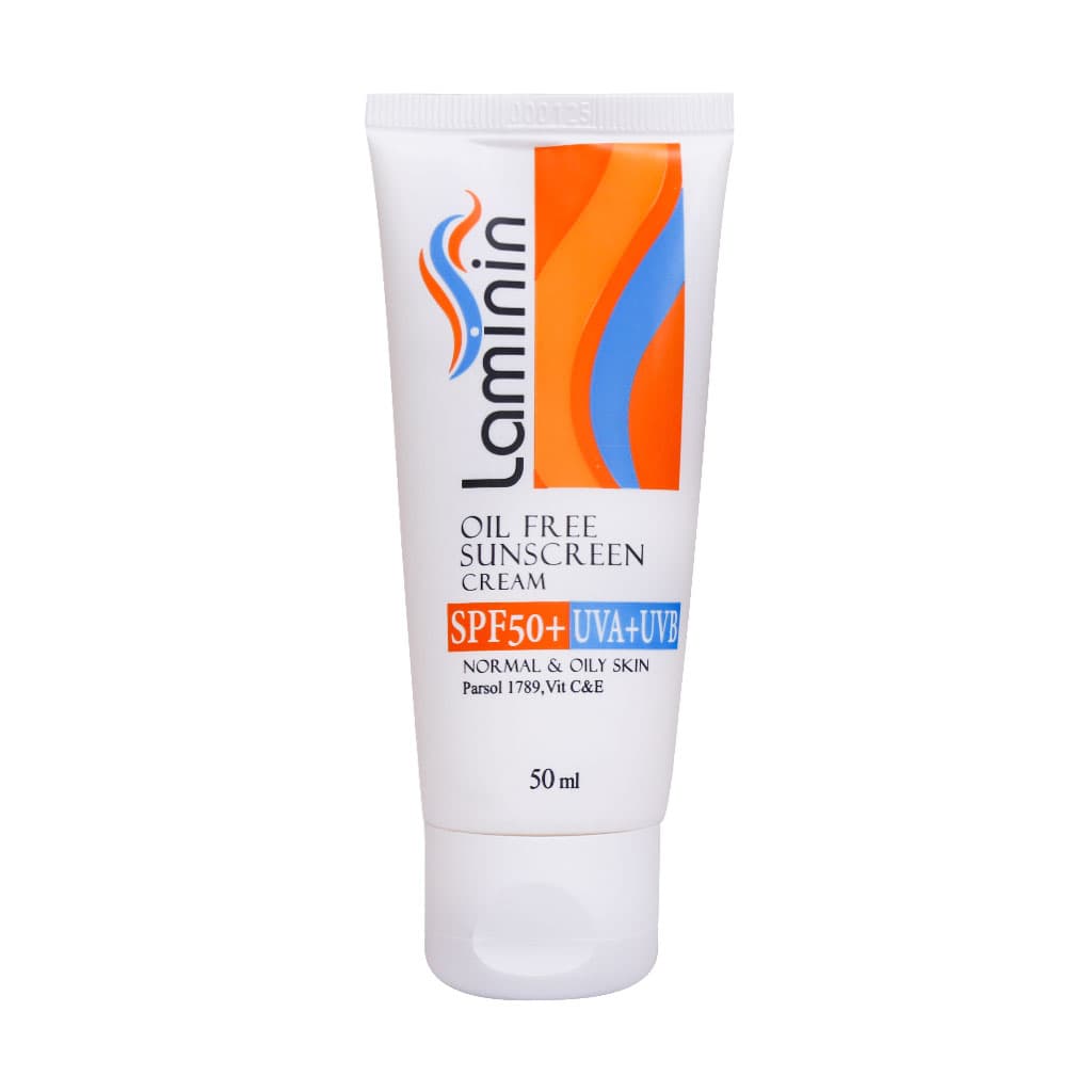 کرم ضد آفتاب فاقد چربی لامینین SPF50 مناسب پوستهای چرب و معمولی حجم ۵۰ میلیلیتر