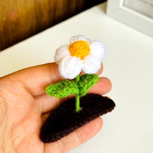 گیره مو جوانه گل بابونه پینترستی فانتزی کیوت خاص و جذاب مناسب کادو هدیه — تصویر ۳