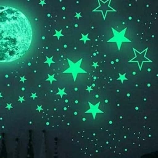 پک 10 عددی ماه ستاره کهکشان اسپارکل شب تاب بصورت میکس و انتخابی بسیاه کیوت و فانتزی پینترستی — تصویر ۳