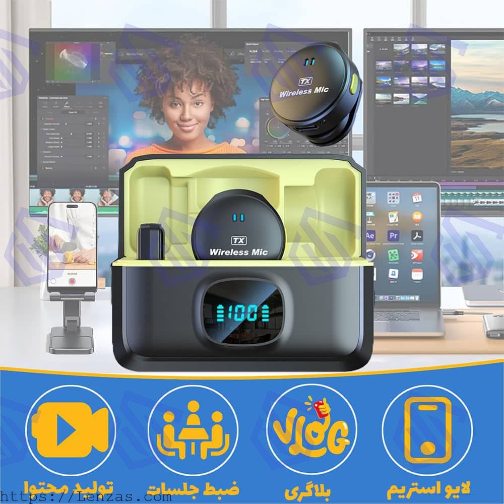 میکروفون بی سیم مدل M9-PRO دو کاربره مناسب گوشی اندروید — تصویر ۲