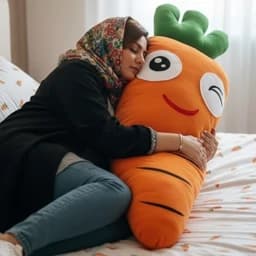 عروسک بغلی بالشی هویج سایز بزرگ ابعاد 45*110 — تصویر ۲