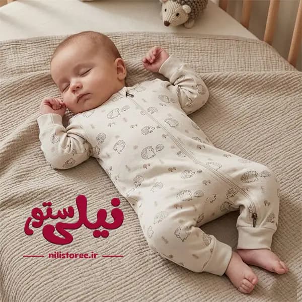 سرهمی خواب زیپی نوزاد طرح avisha برند Papo پاپو