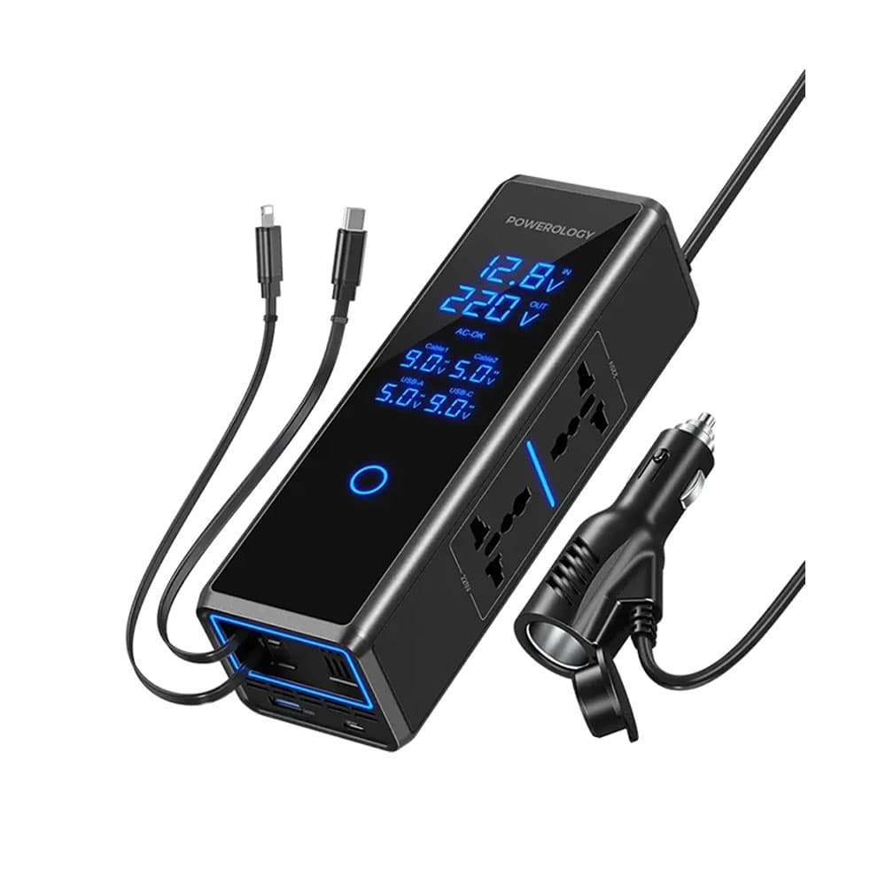 مبدل برق(اینورتر) فندکی خودرو پاورولوژی مدل Powerology 300w PWCPI300w