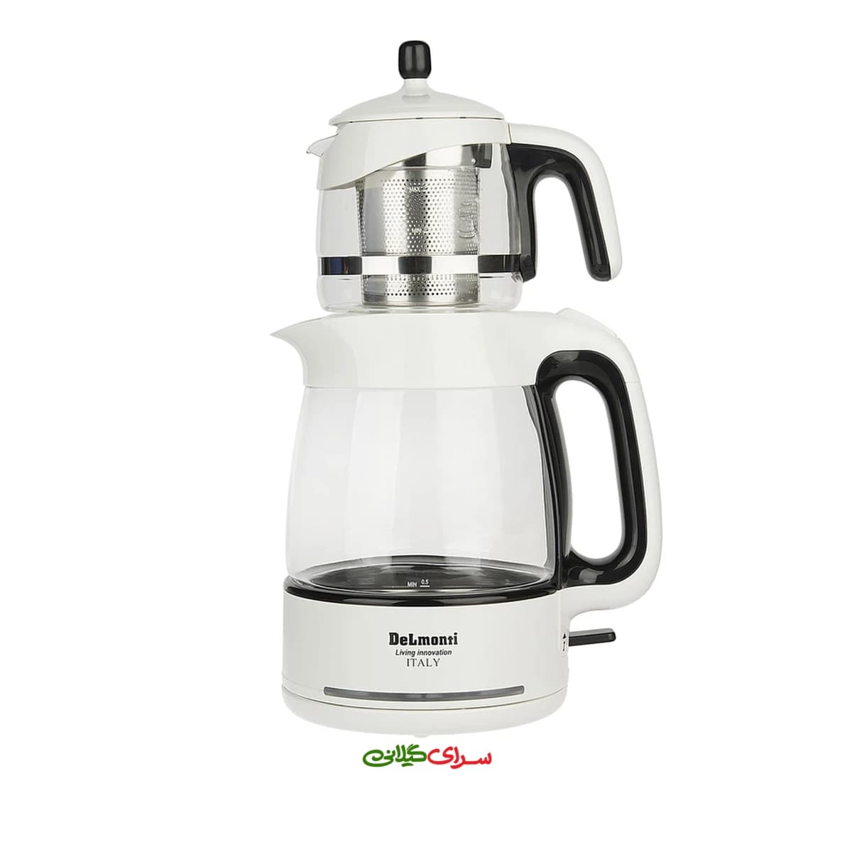 چای ساز روهمی 2.5 لیتری پیرکس سفید دلمونتی مدل DL400