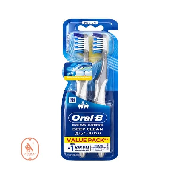 مسواک اورال بی مدل deep clean medium دو عددی