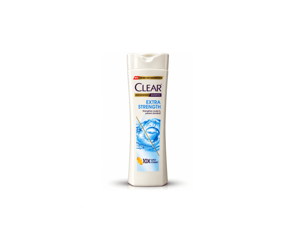 شامپو ضد شوره کلیر Clear مدل Extra Strength حجم ۳۰۰ میلی‌ لیتر | تقویت پوست سر و کمک به جلوگیری از بازگشت شوره Strengthens Scalp to Prevent Dandruff با 10X Super Vitamin