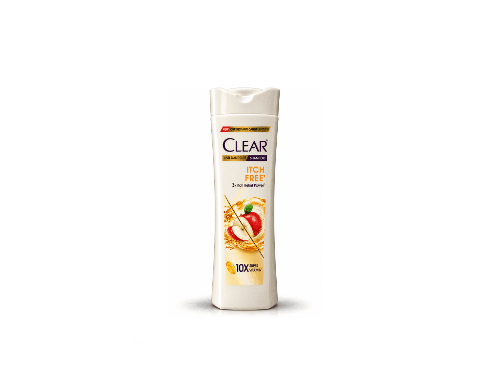 شامپو ضد شوره کلیر Clear مدل Itch Free حجم ۳۰۰ میلی لیتر | تسکین خارش تا ۳ برابر 3X Itch Relief Power با 10X Super Vitamin