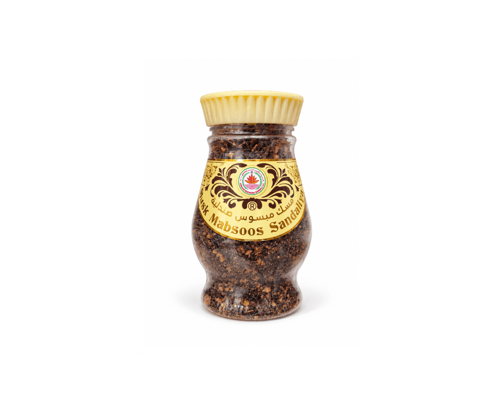 بخور عربی مسک مبسوس صندل Misk Mabsoos Sandal حسن شاهین احمد Hassan Shahin Ahmed Perfumes | بخور خردشده Loose Mabsoos Incense با رایحه مشک و چوب صندل Musk and Sandalwood