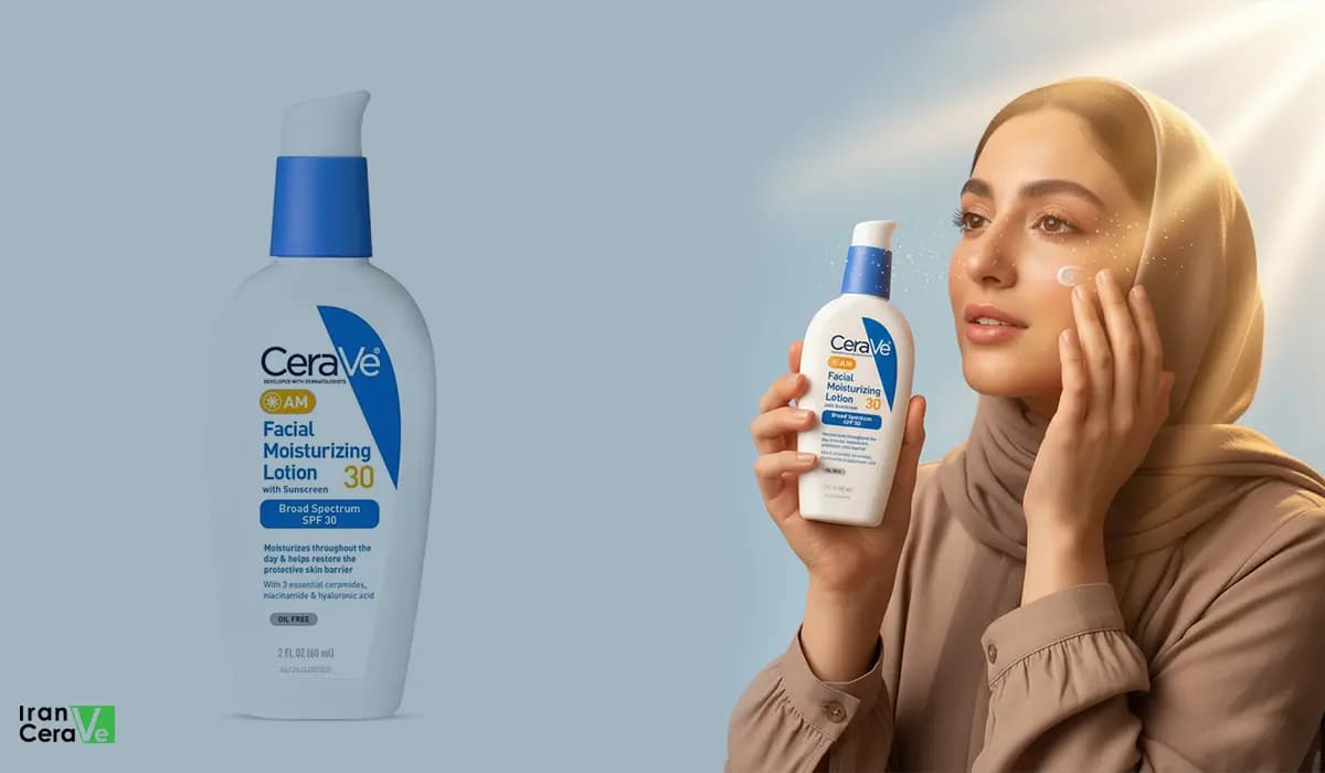 لوسیون ضدآفتاب بی‌رنگ سراوی SPF 30 مدل AM — تصویر ۳