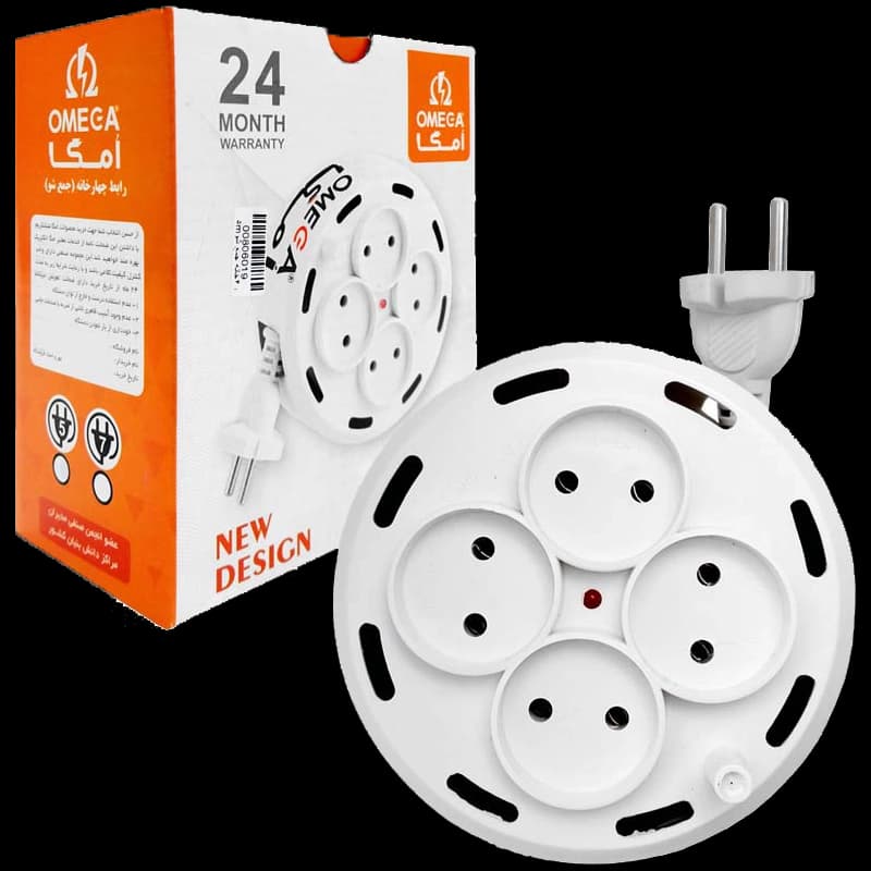 چهارخانه برق OMEGA سیم جمعشو 7 متری