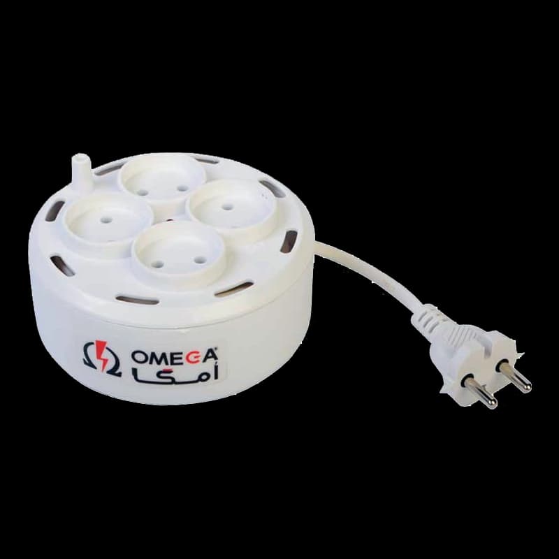 چهارخانه برق OMEGA سیم جمعشو 5 متری — تصویر ۲