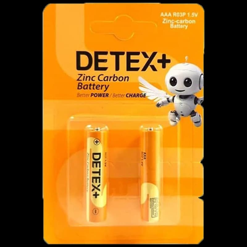 باتری نیم قلمی DETEX PLUS پک دو عددی