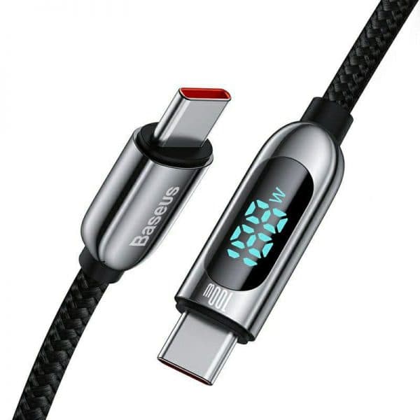 کابل دوسر تایپ سی فست شار‌‌ژ بیسوس Baseus Display Fast Charging Data Cable CATSK-B01 طول 1 متر توان 100 وات