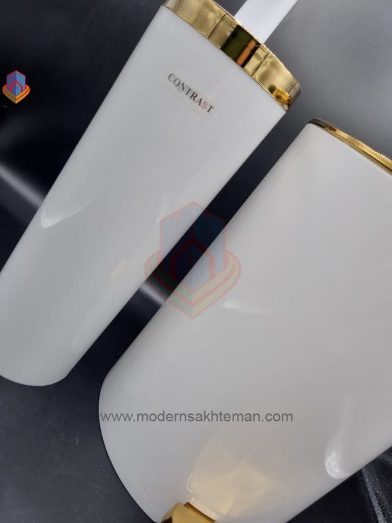ست سطل و برس کنتراست سفید طلایی — تصویر ۲